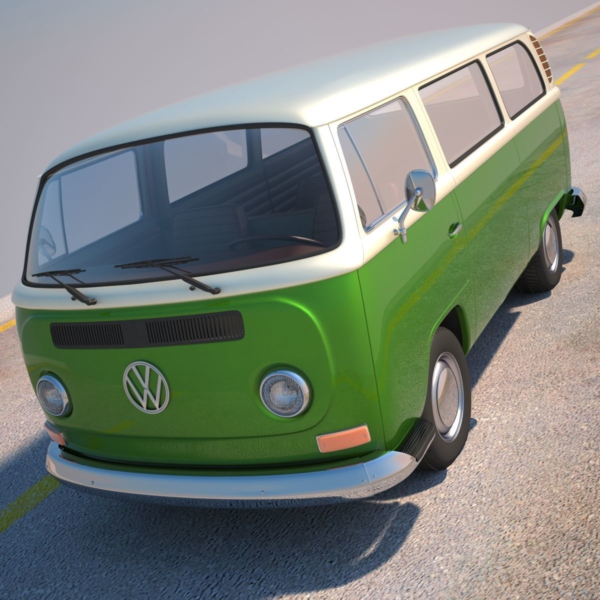  Volkswagen T2 Minibus 3D model_1