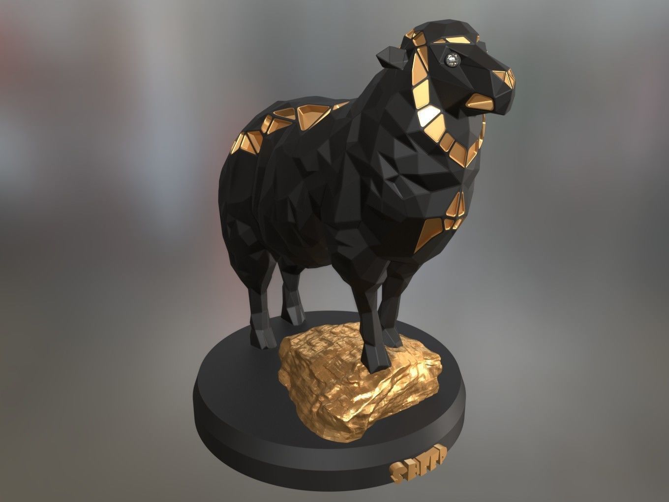 Voronoi Sheep Rock 3D print model_2