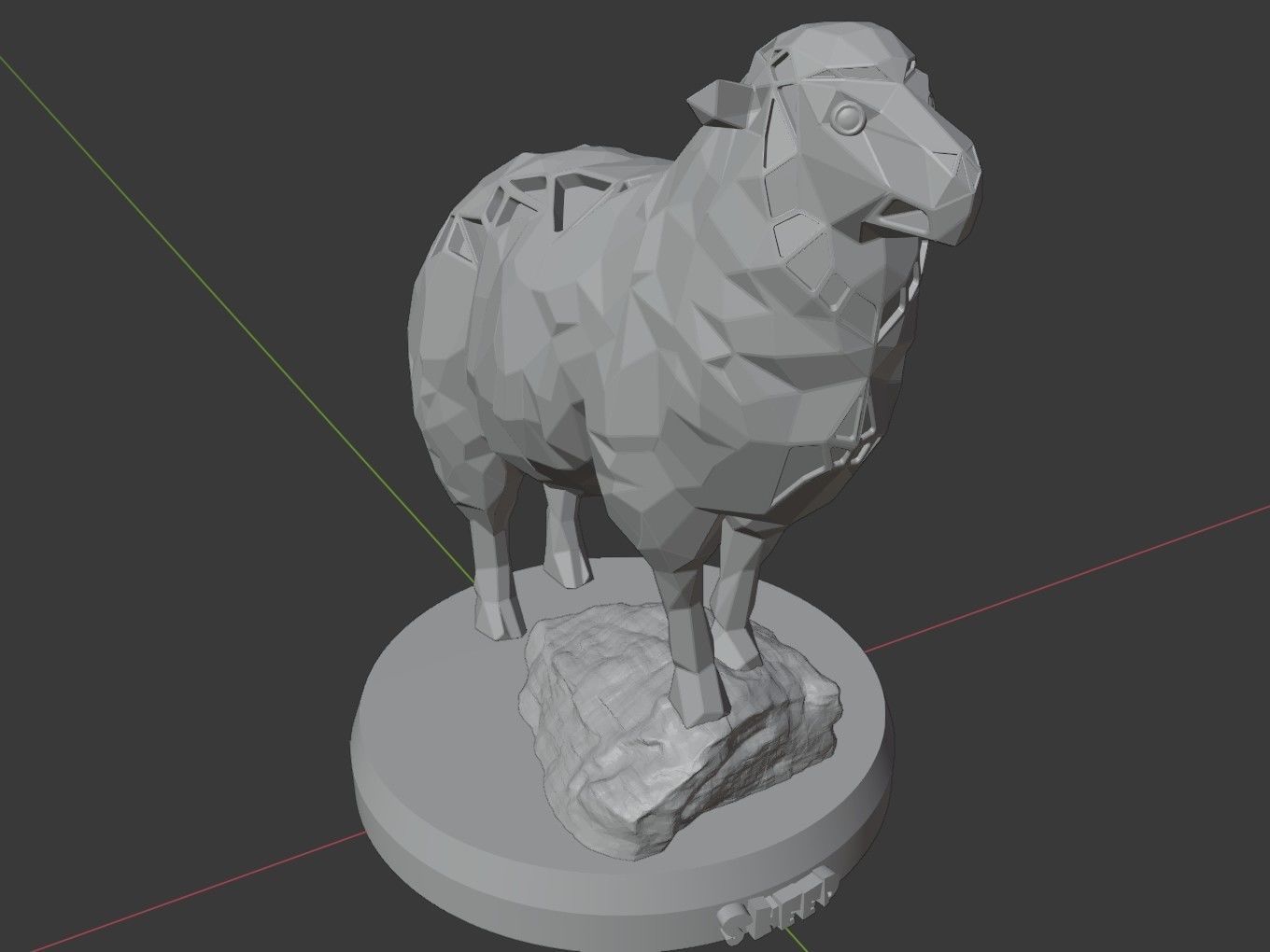 Voronoi Sheep Rock 3D print model_11
