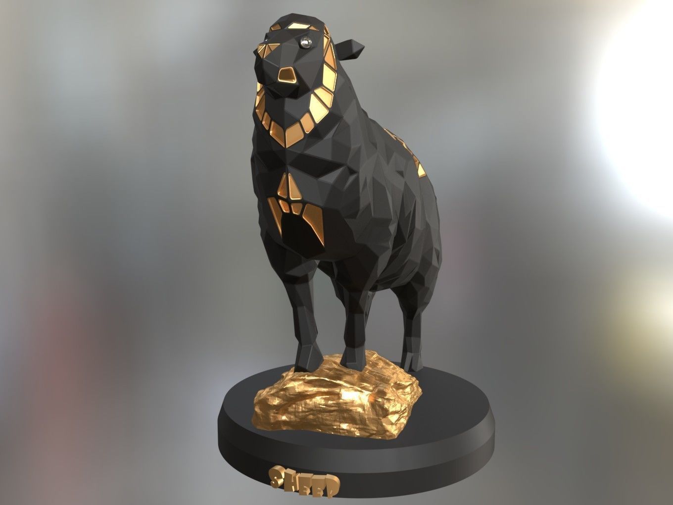 Voronoi Sheep Rock 3D print model_1