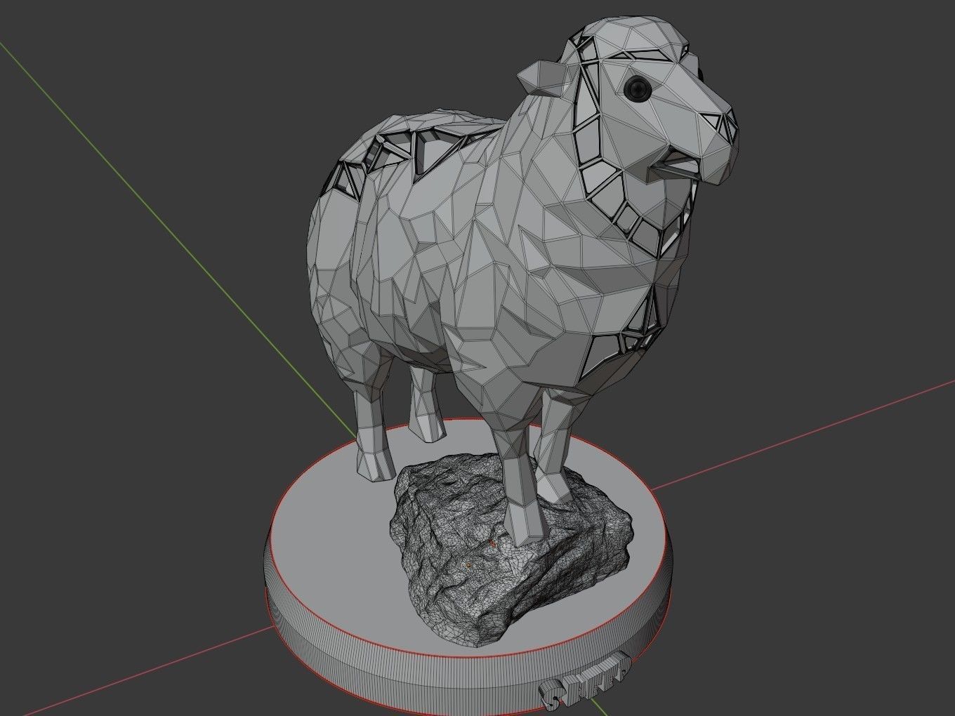 Voronoi Sheep Rock 3D print model_12