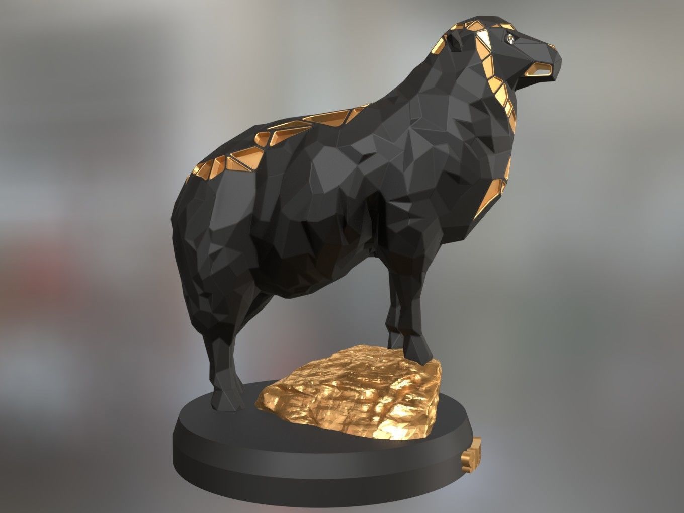 Voronoi Sheep Rock 3D print model_4