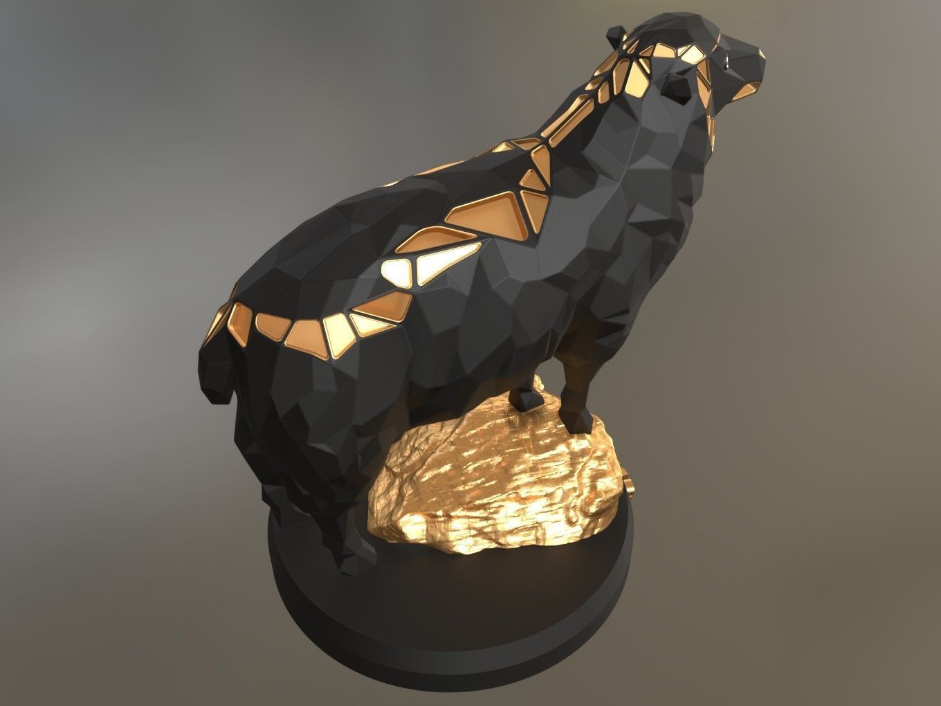 Voronoi Sheep Rock 3D print model_5