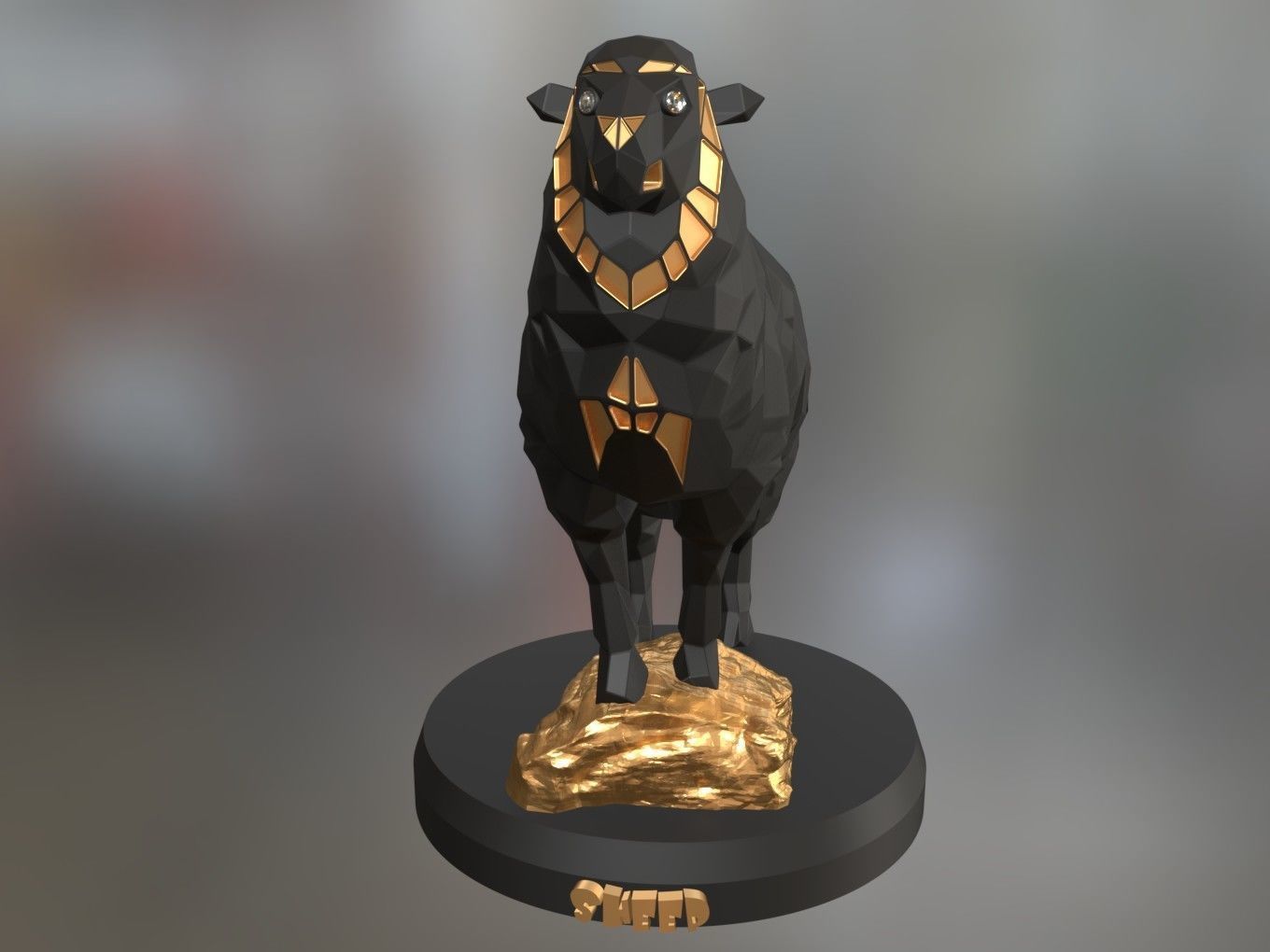 Voronoi Sheep Rock 3D print model_9