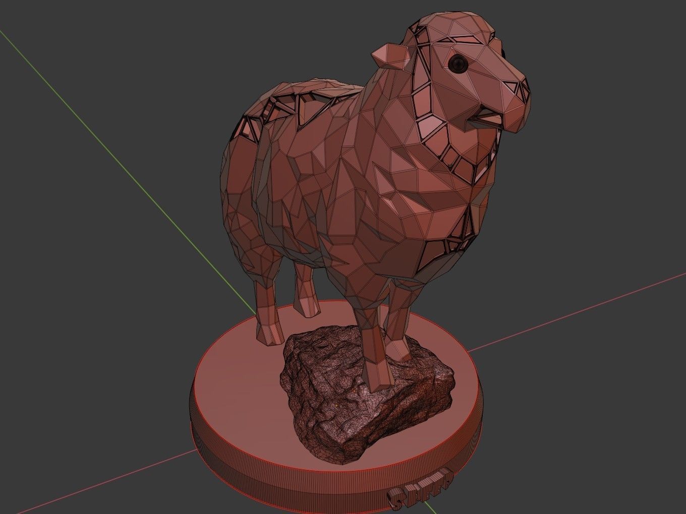 Voronoi Sheep Rock 3D print model_13