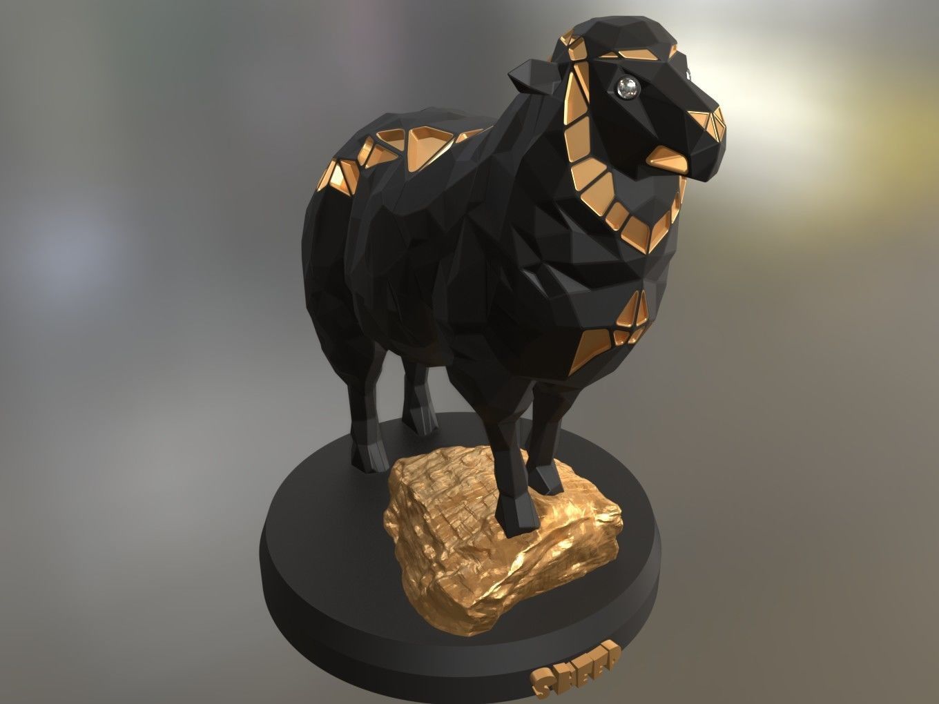 Voronoi Sheep Rock 3D print model_10