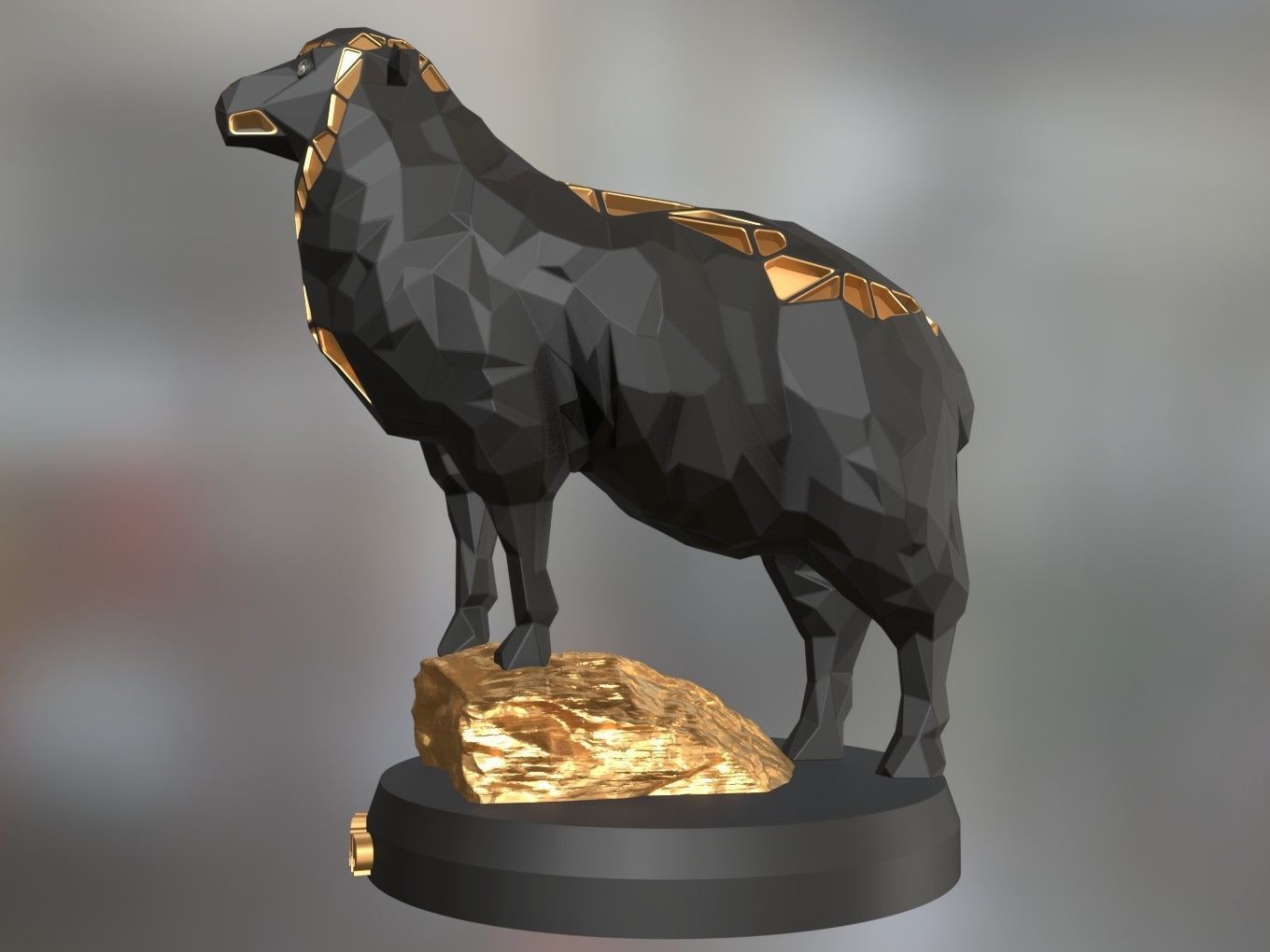 Voronoi Sheep Rock 3D print model_7