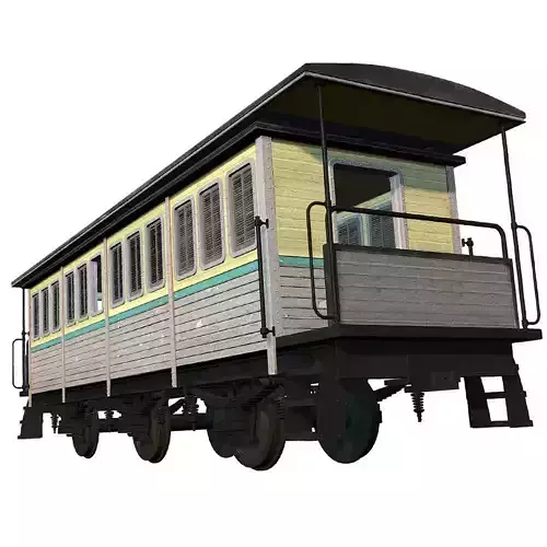 Old train passengers car 3D model