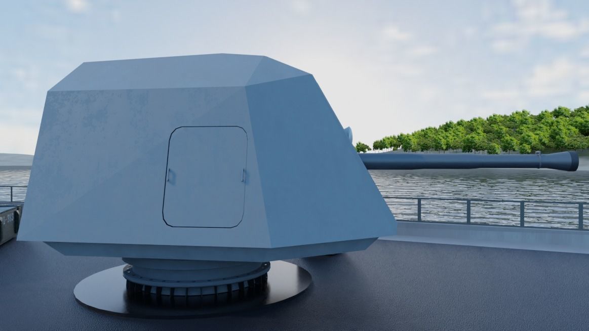 ship gun Low-poly 3D model_4