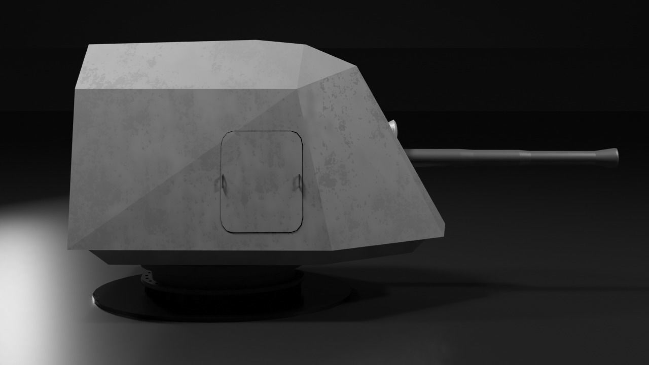ship gun Low-poly 3D model_6