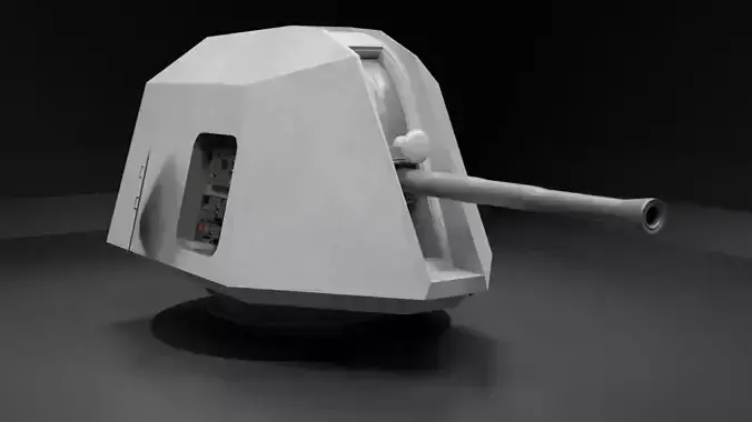 ship gun Low-poly 3D model ship gun Low-poly 3D model