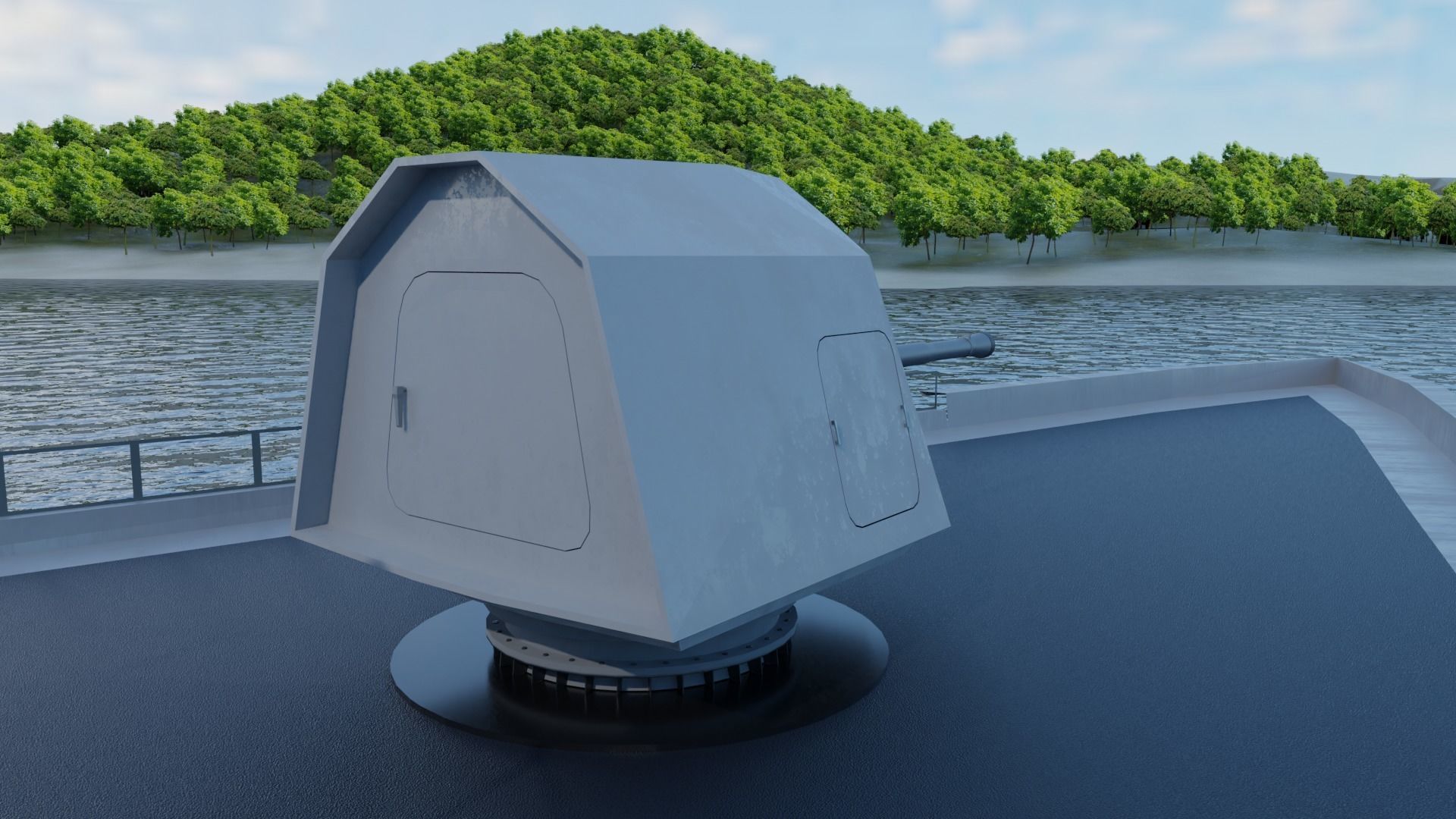 ship gun Low-poly 3D model_17