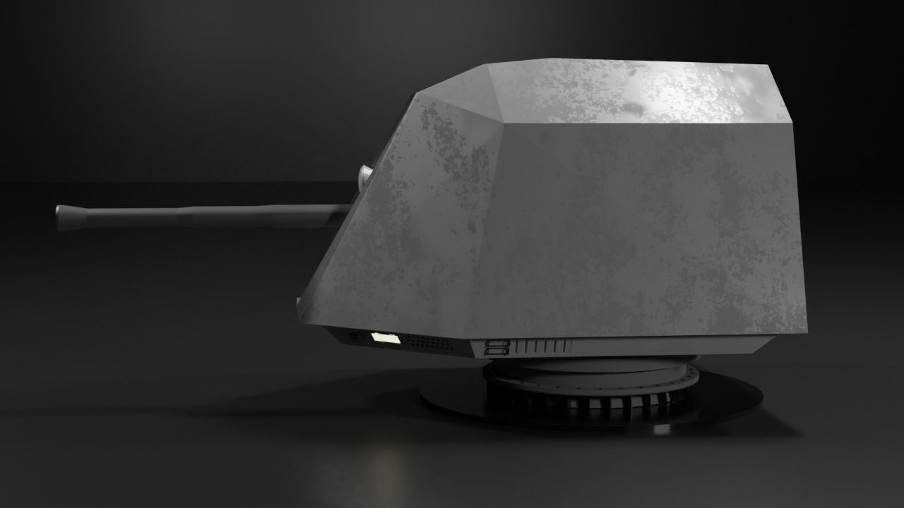 ship gun Low-poly 3D model_5