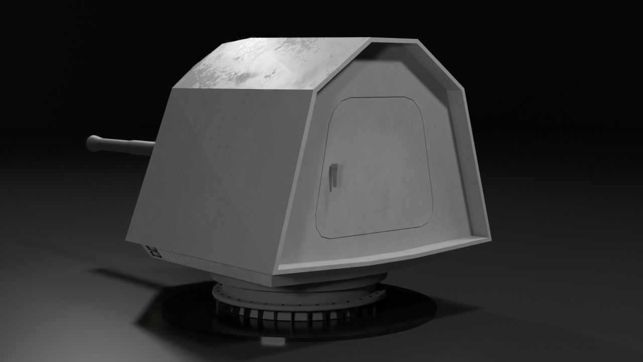 ship gun Low-poly 3D model_7