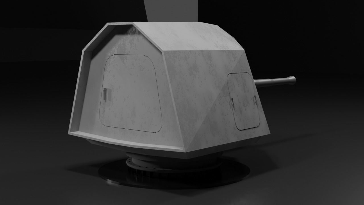 ship gun Low-poly 3D model_8