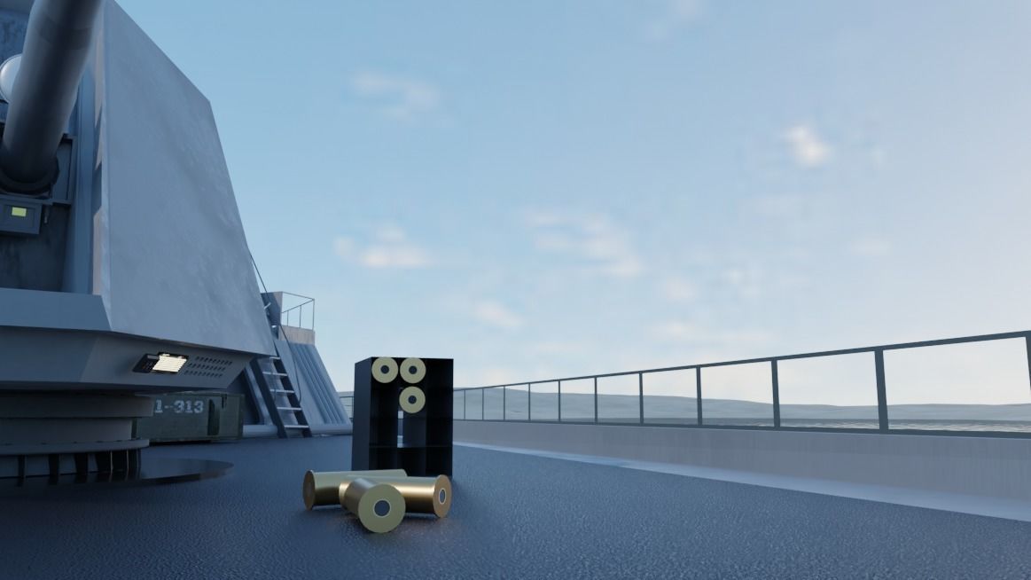 ship gun Low-poly 3D model_14