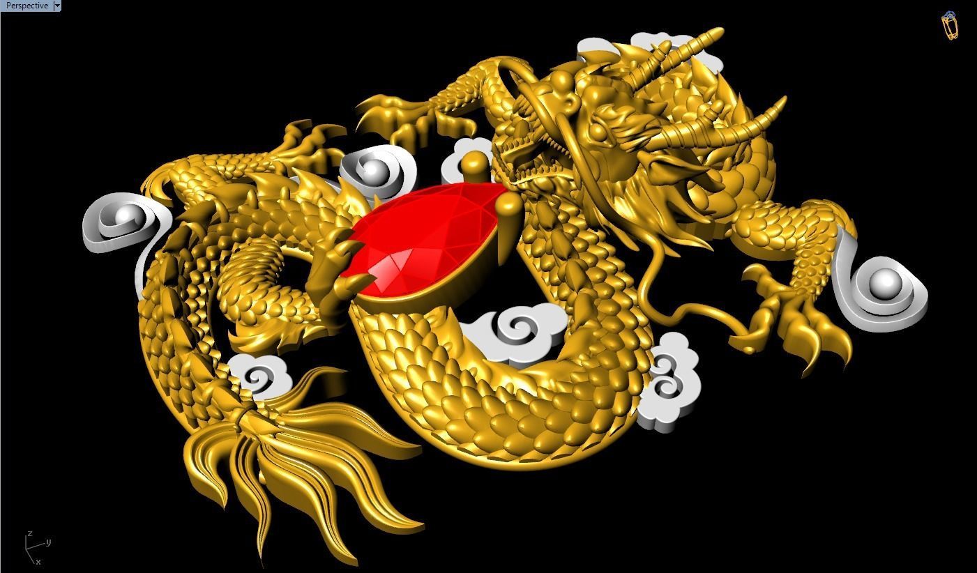 Dragon for jewelry - Dragon for ring - Dragon for pendant - N803 3D print model_5