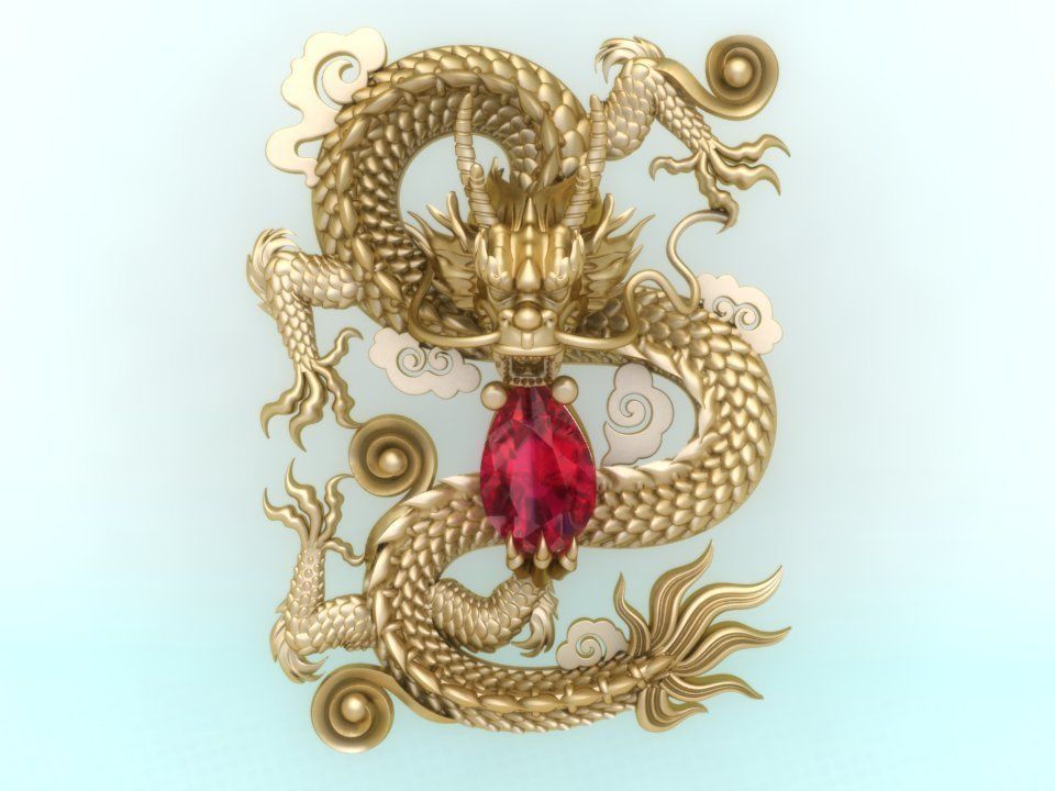 Dragon for jewelry - Dragon for ring - Dragon for pendant - N803 3D print model_1