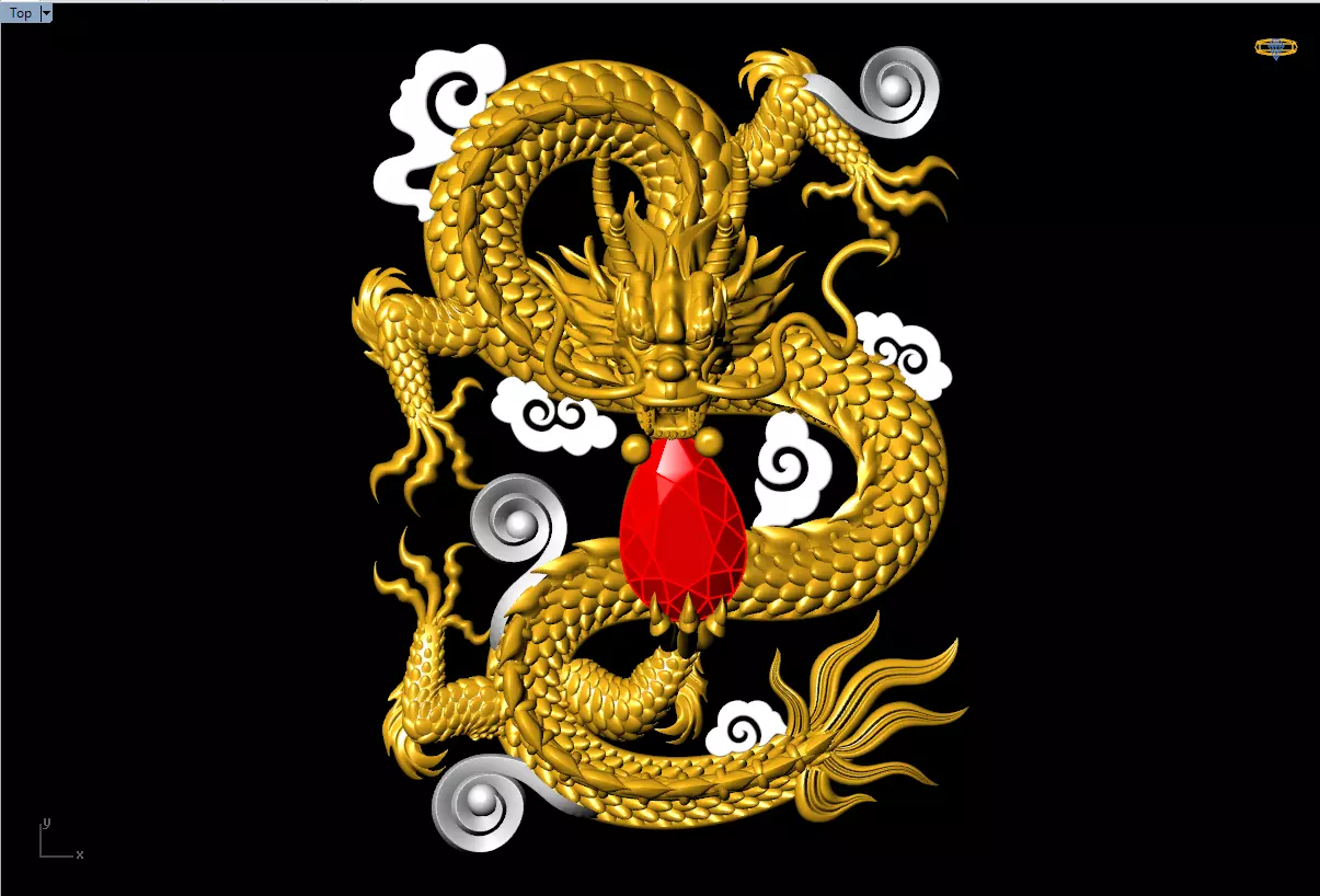 Dragon for jewelry - Dragon for ring - Dragon for pendant - N803 3D print model_0