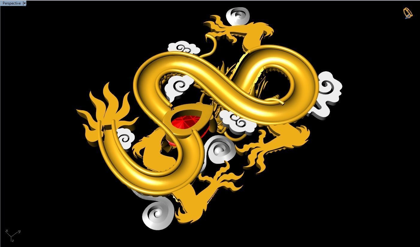 Dragon for jewelry - Dragon for ring - Dragon for pendant - N803 3D print model_6