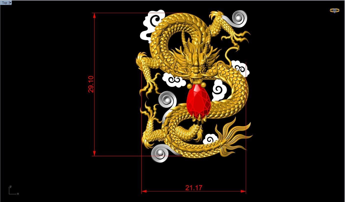 Dragon for jewelry - Dragon for ring - Dragon for pendant - N803 3D print model_3
