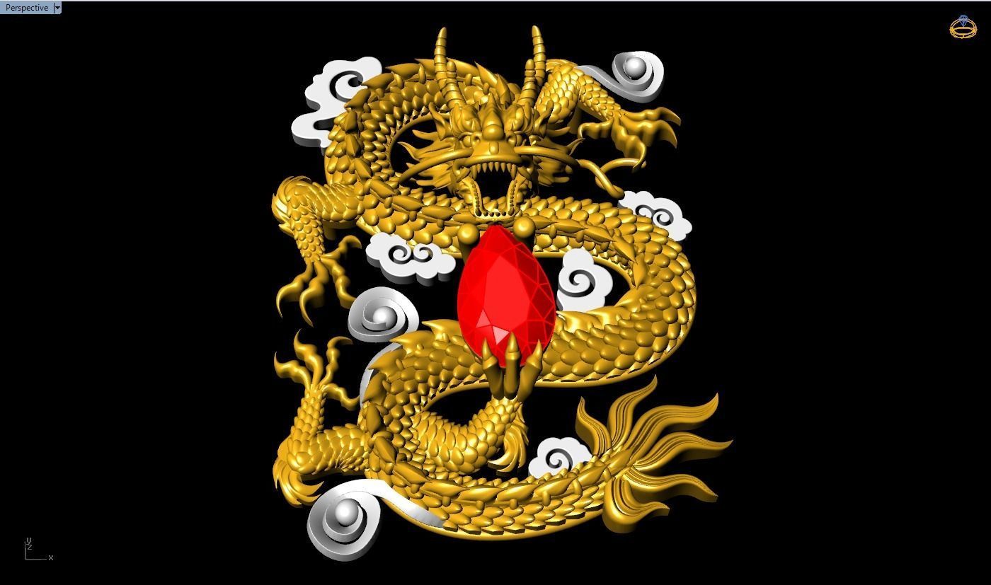 Dragon for jewelry - Dragon for ring - Dragon for pendant - N803 3D print model_4