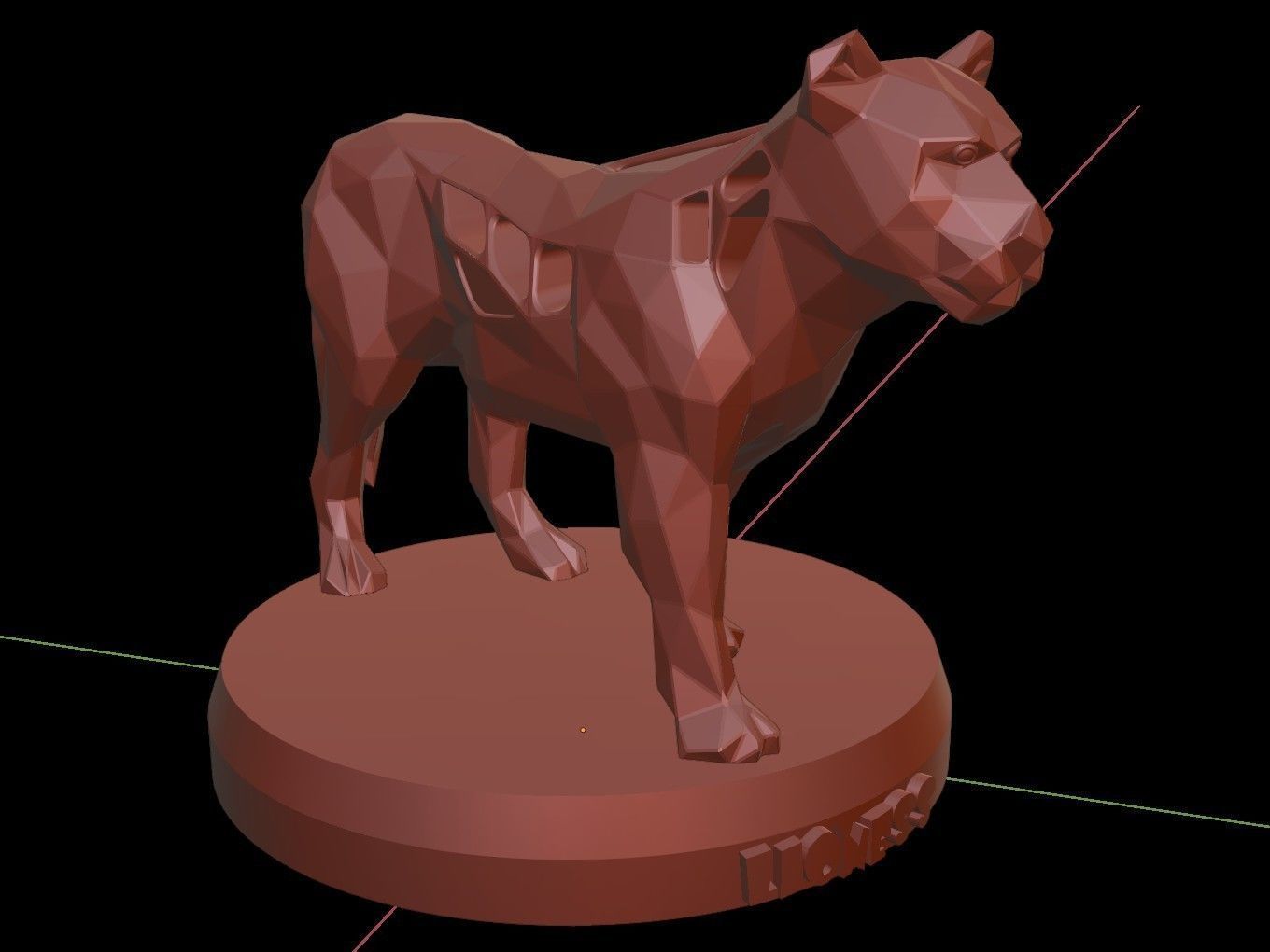 Steampunk Lioness Pose Low-poly 3D model_16