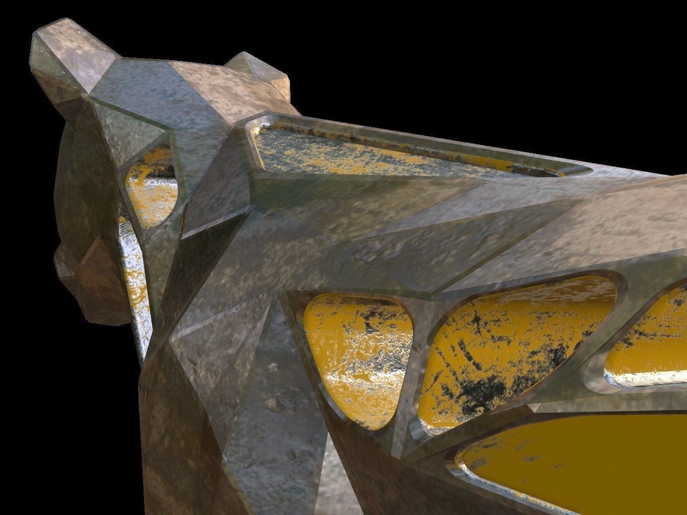 Steampunk Lioness Pose Low-poly 3D model_11