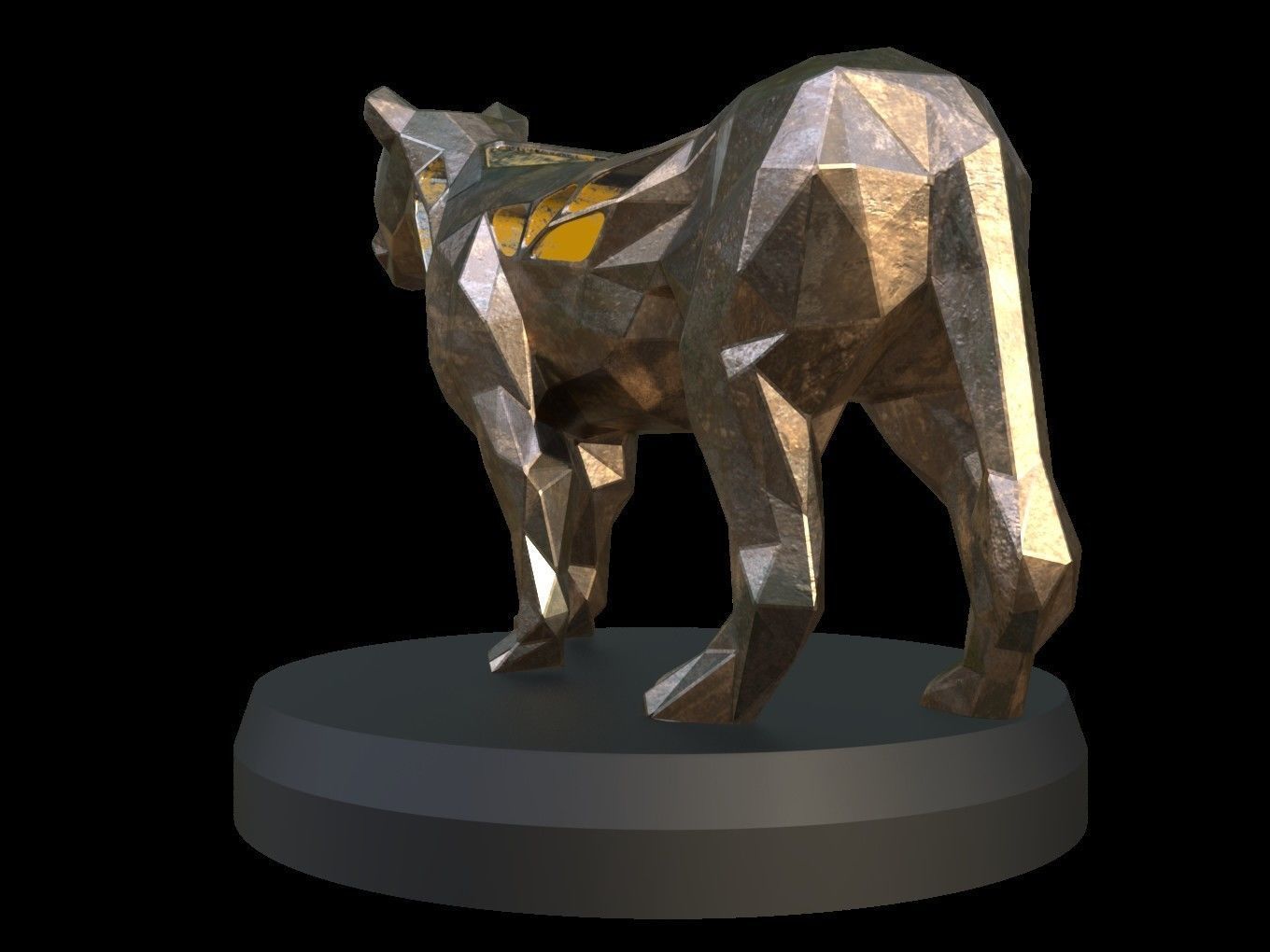 Steampunk Lioness Pose Low-poly 3D model_4
