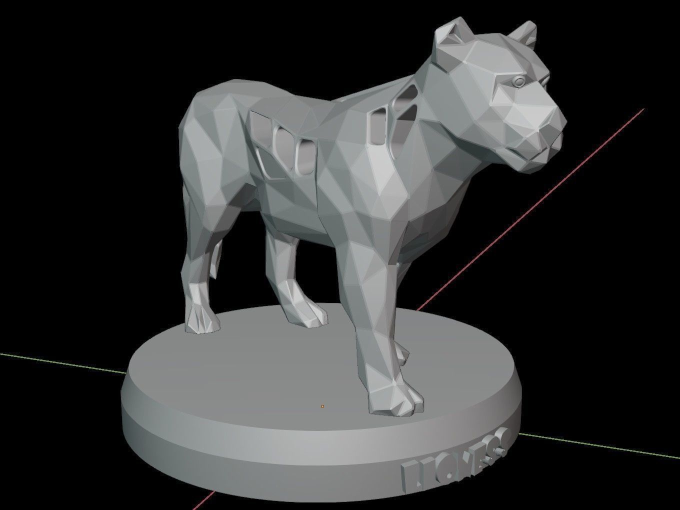 Steampunk Lioness Pose Low-poly 3D model_13