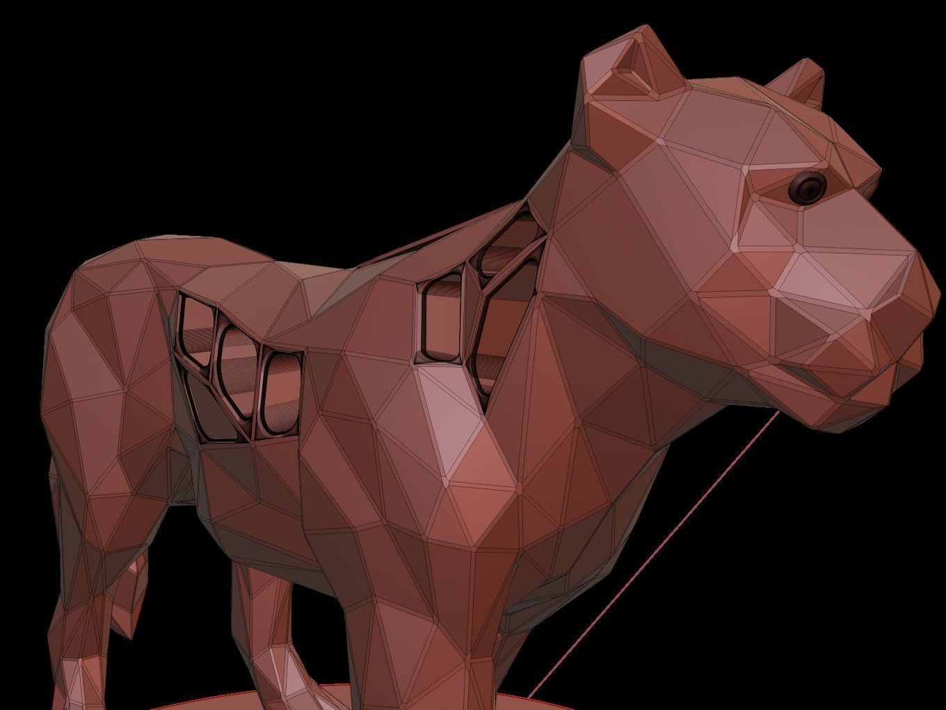 Steampunk Lioness Pose Low-poly 3D model_15