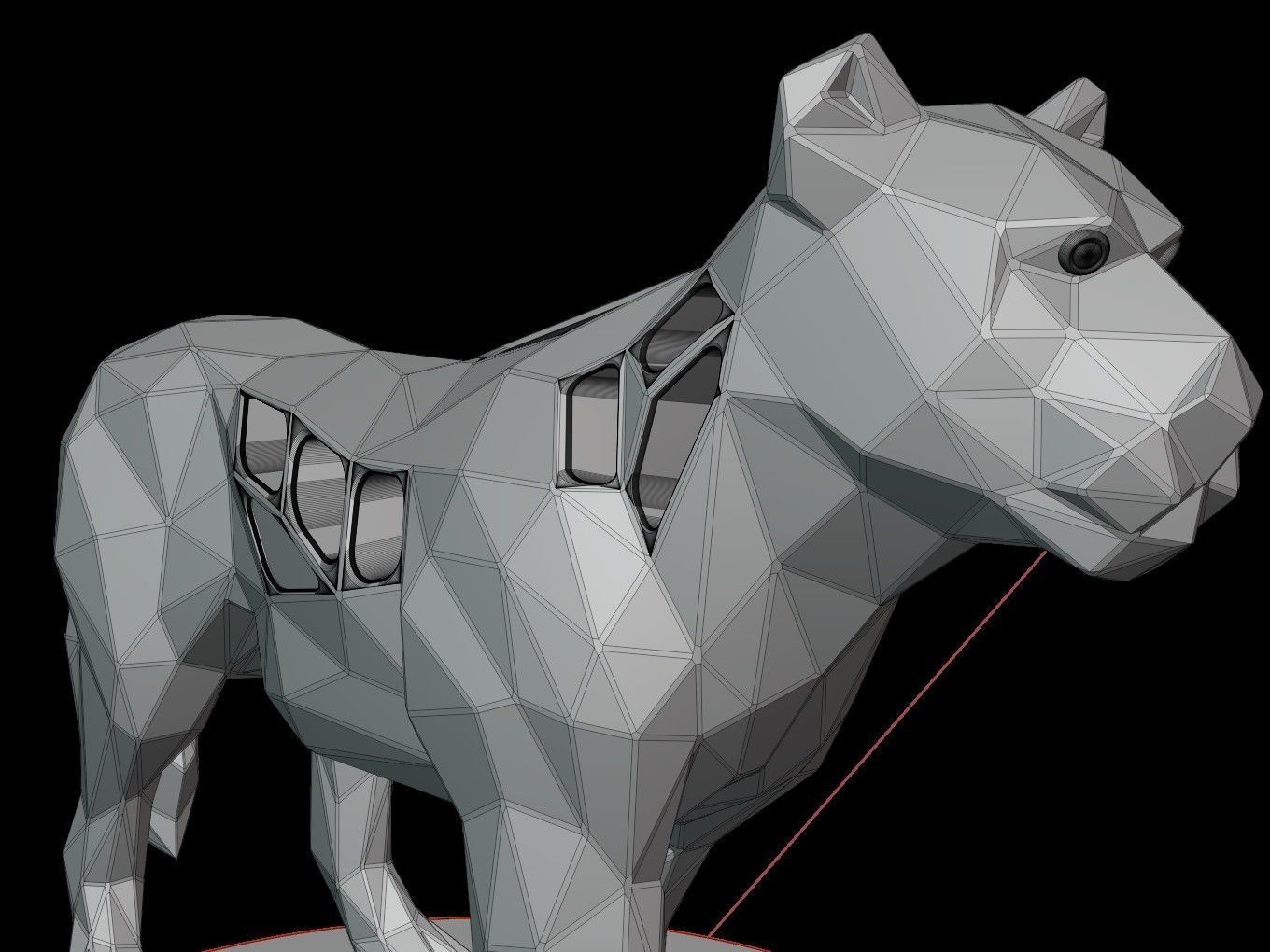 Steampunk Lioness Pose Low-poly 3D model_14