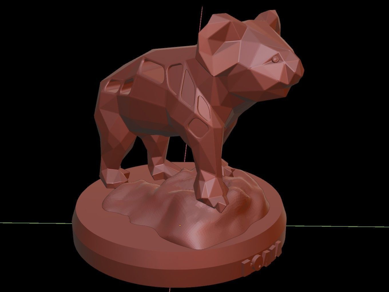 Steampunk Koala Rock Low-poly 3D model_16