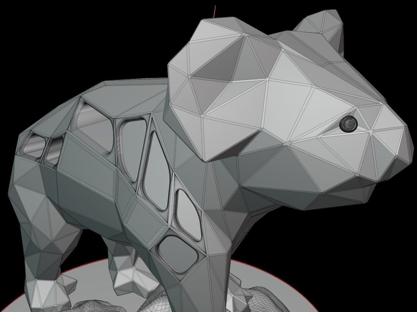 Steampunk Koala Rock Low-poly 3D model_14