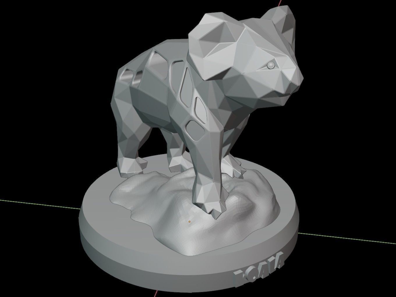 Steampunk Koala Rock Low-poly 3D model_13