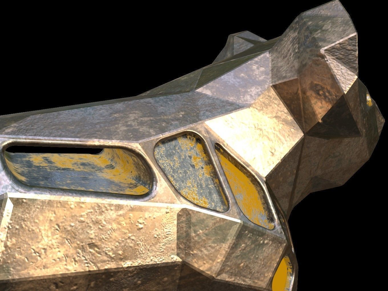 Steampunk Koala Rock Low-poly 3D model_10