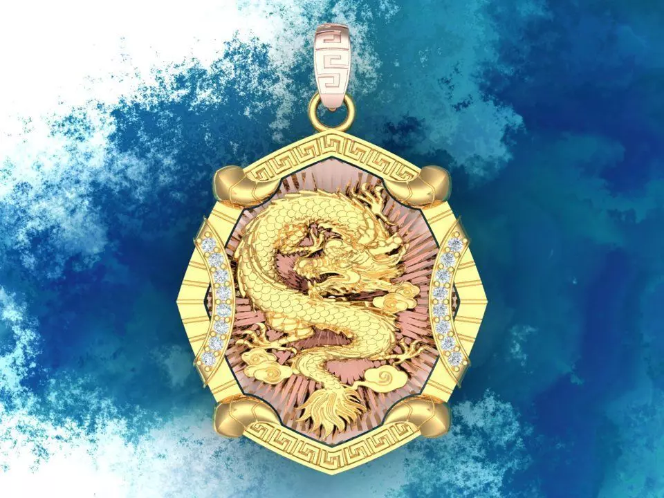 Dragon pendant - Mens pendant - N1045 3D print model_0