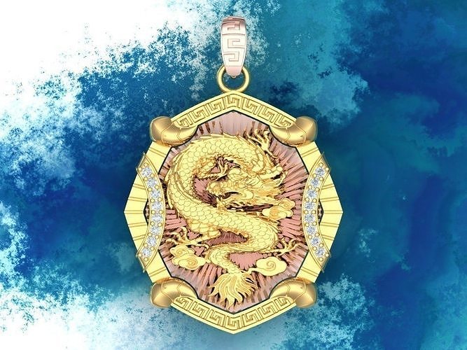 Dragon pendant - Mens pendant 3D print model