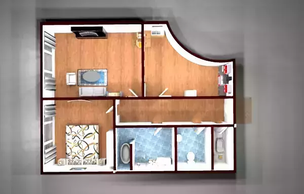 Bedroom floor plan of apartment