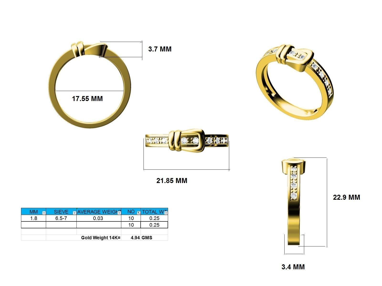 Belt Buckle Ring - 138241 3D print model_12