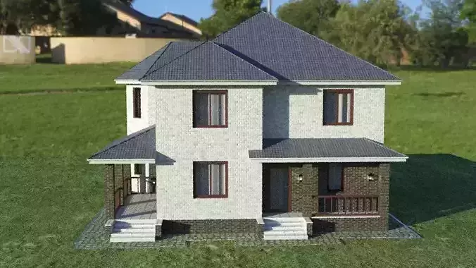 cottage two story house on grassy field