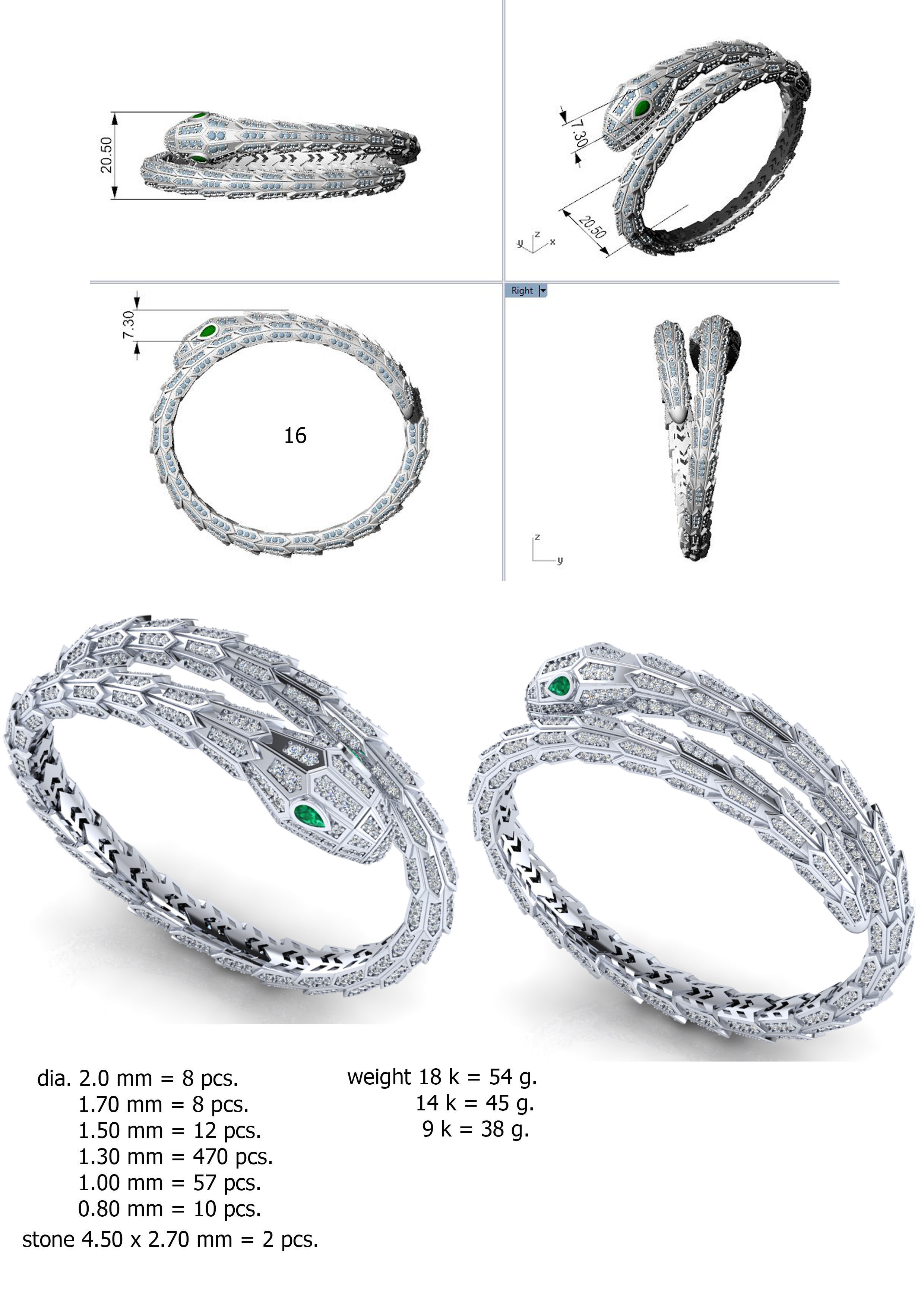 bvlgari bracelet 3D print model_2