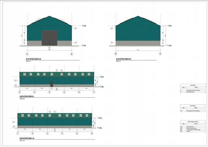 STEEL DESIGN WAREHOUSE 9x30M 3D print model