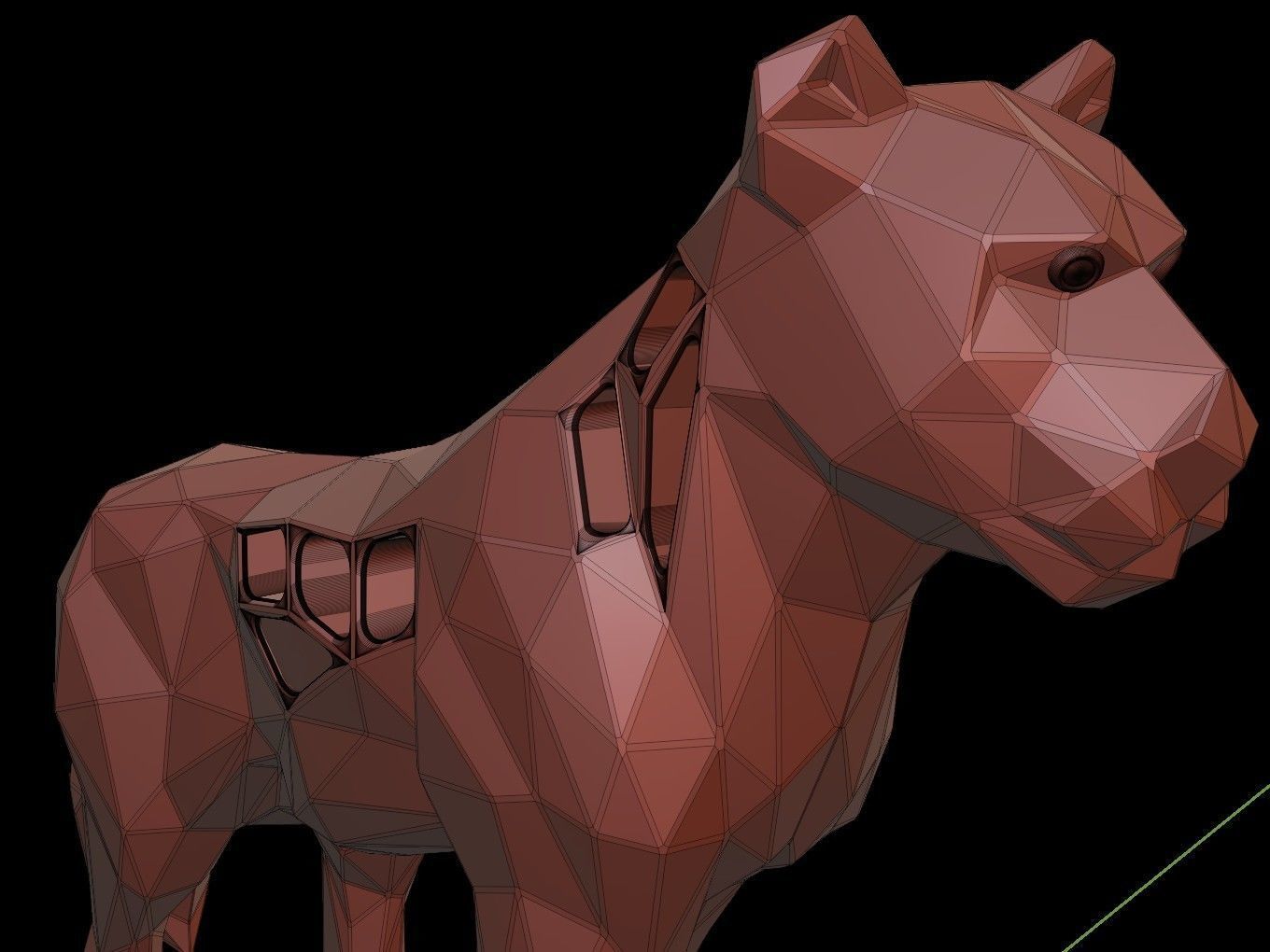 Steampunk Lioness Rock Low-poly 3D model_15