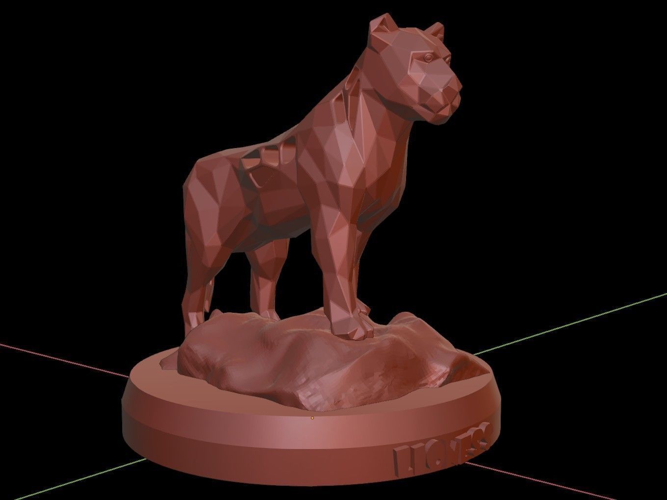 Steampunk Lioness Rock Low-poly 3D model_16