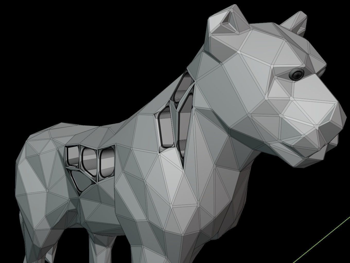 Steampunk Lioness Rock Low-poly 3D model_14