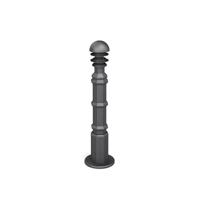 Round Black Pedestal With Vertial Columns 3D model_0