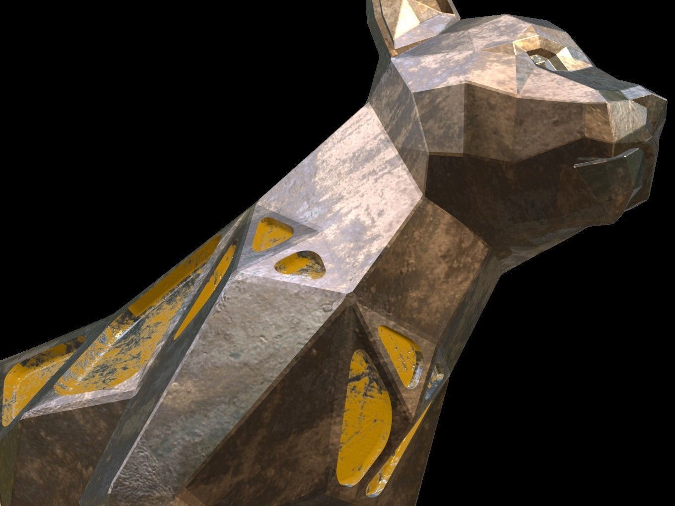 Steampunk Lion Cub Low-poly 3D model_9