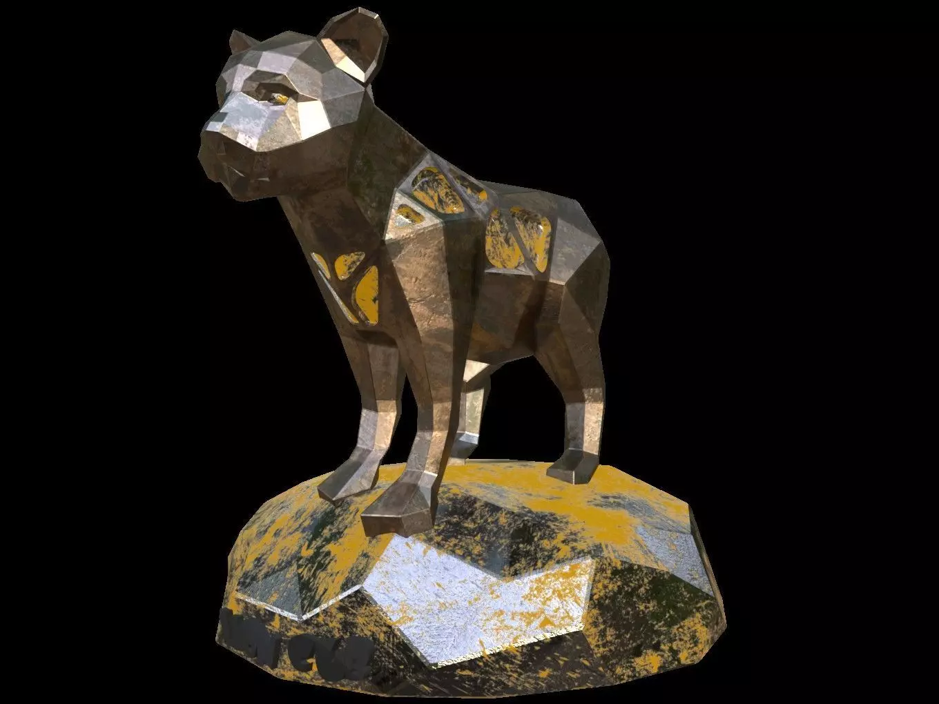 Steampunk Lion Cub Low-poly 3D model_0