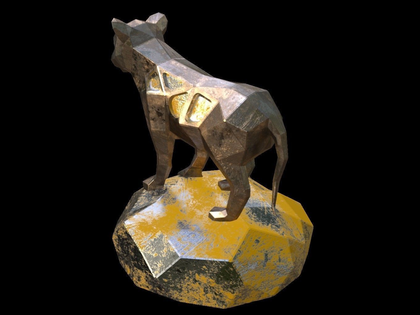 Steampunk Lion Cub Low-poly 3D model_2